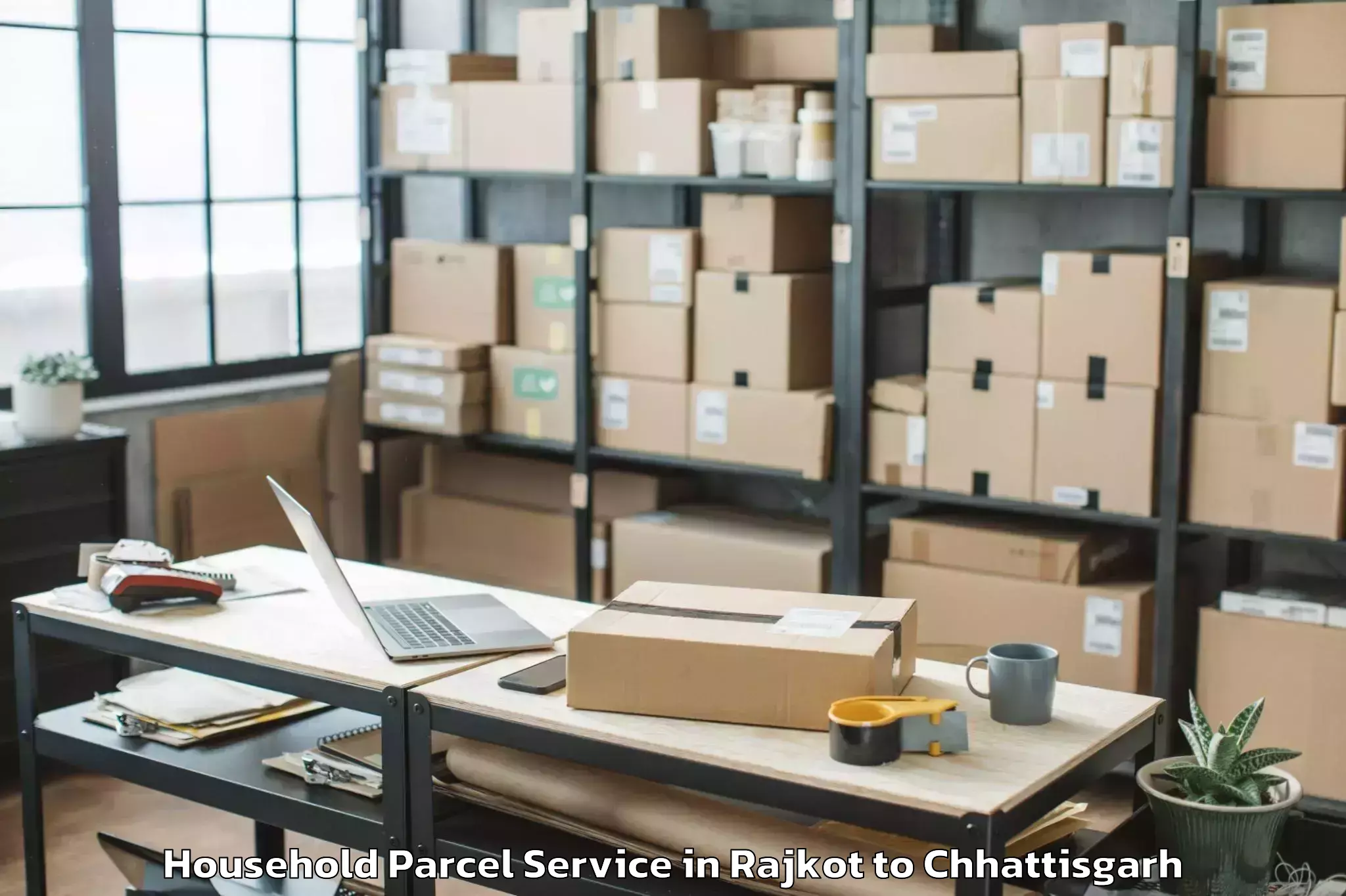 Top Rajkot to Khairagarh Household Parcel Available